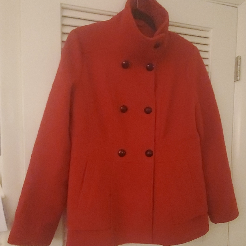 Jessica Simpson Red Peacoat